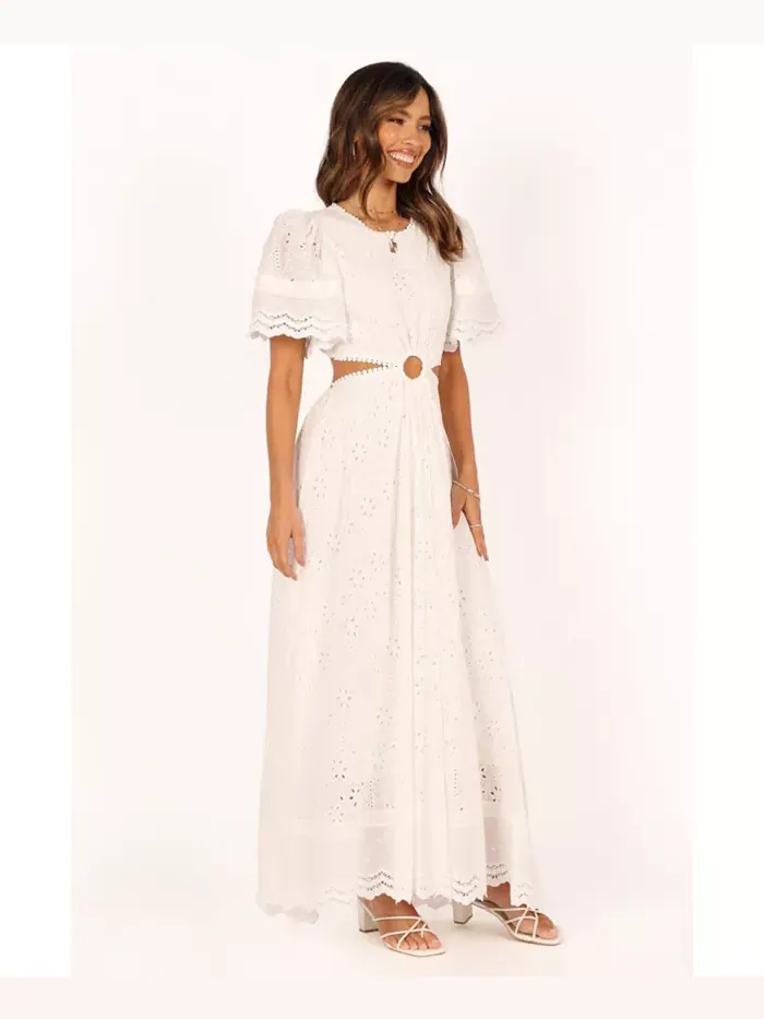 Женское платье макси Merletto Cut Out Petal and Pup — изображение 4 из 6, белый