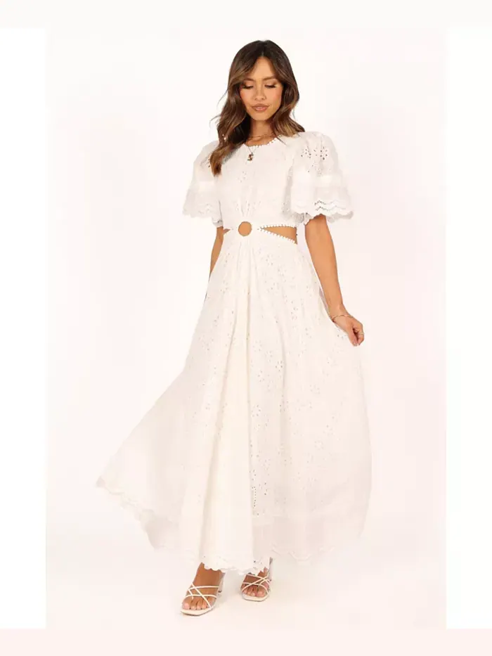 Женское платье макси Merletto Cut Out Petal and Pup — изображение 5 из 6, белый