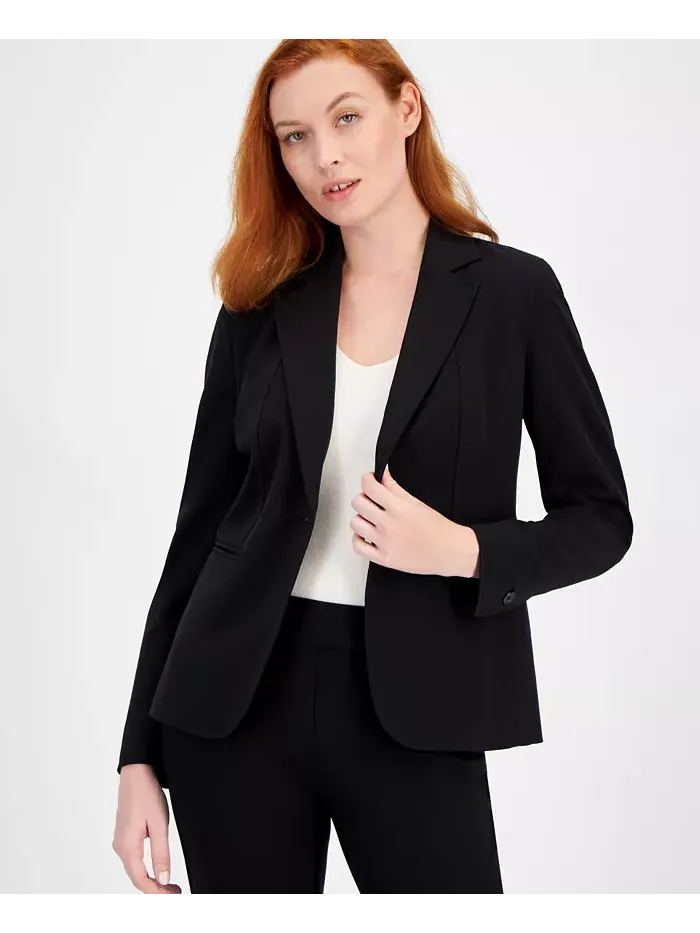 Однобортный пиджак с лацканами Anne Klein — изображение 1 из 4, черный