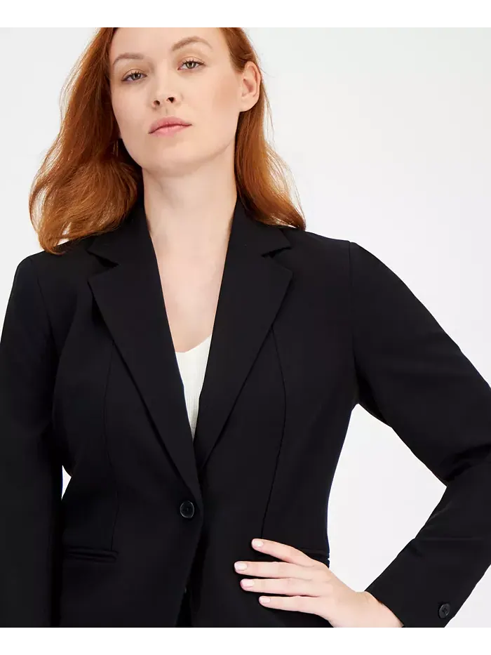Однобортный пиджак с лацканами Anne Klein — изображение 2 из 4, черный