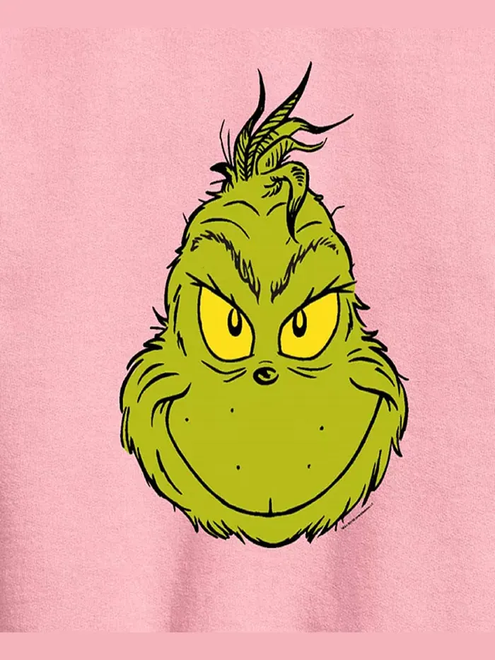 Топ из флиса с рисунком лица Гринча для больших девочек The Grinch — изображение 3 из 3, розовый