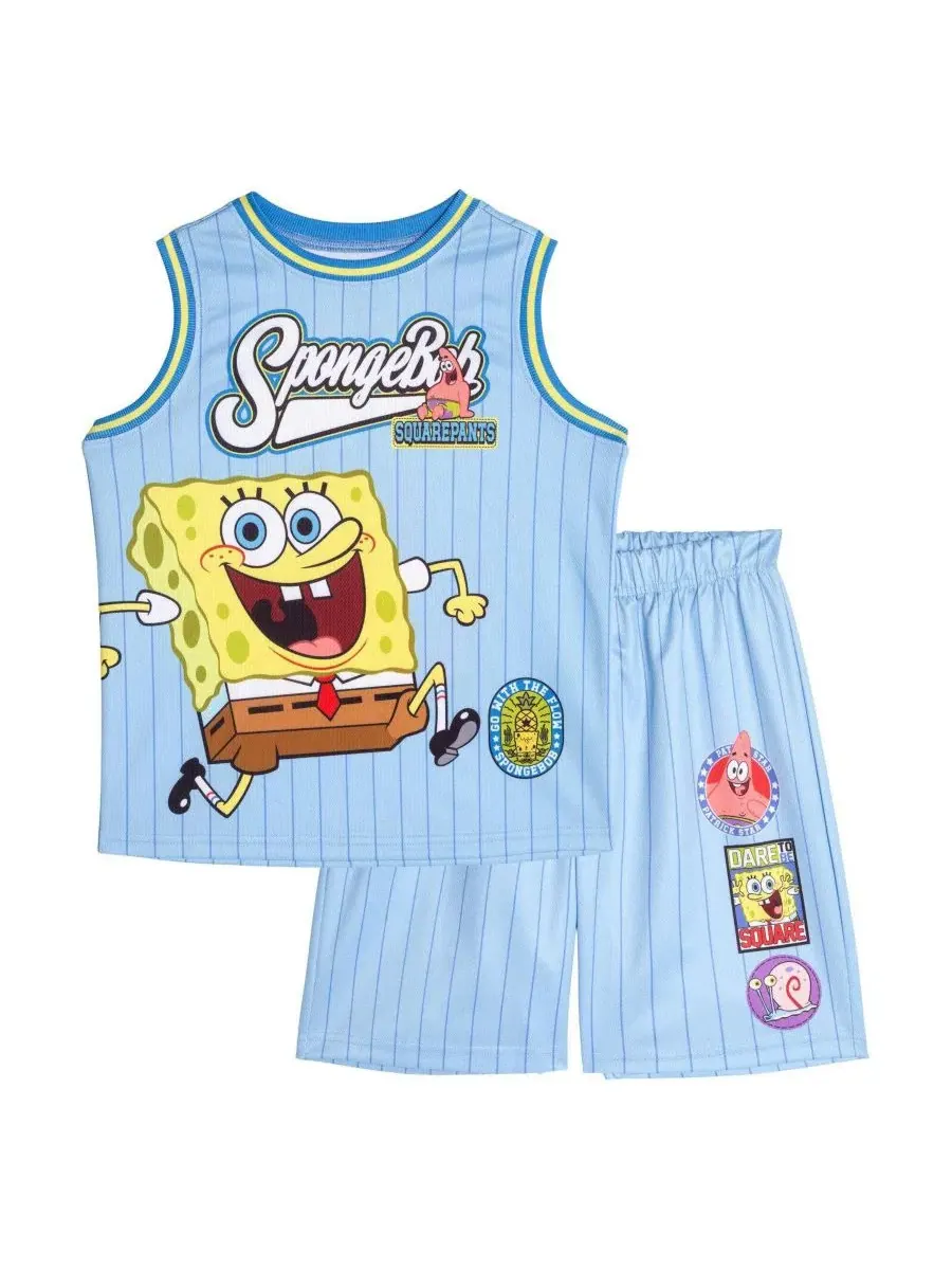 Спортивный комплект из майки и шорт для мальчика SpongeBob SquarePants — изображение 1 из 3, светлый синий