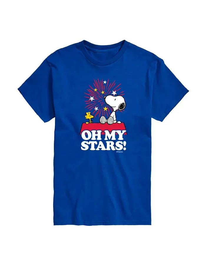 Мужская футболка с коротким рукавом Peanuts Snoopy Oh My Stars AIRWAVES — изображение 1 из 3, синий
