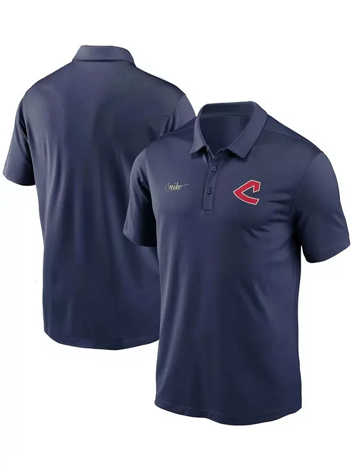 Мужская поло с логотипом франшизы Cleveland Indians из коллекции Cooperstown — изображение 1 из 3, синий