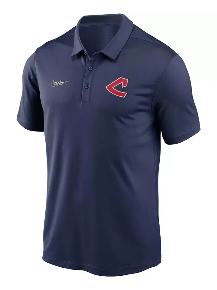 Мужская поло с логотипом франшизы Cleveland Indians из коллекции Cooperstown — изображение 2 из 3, синий