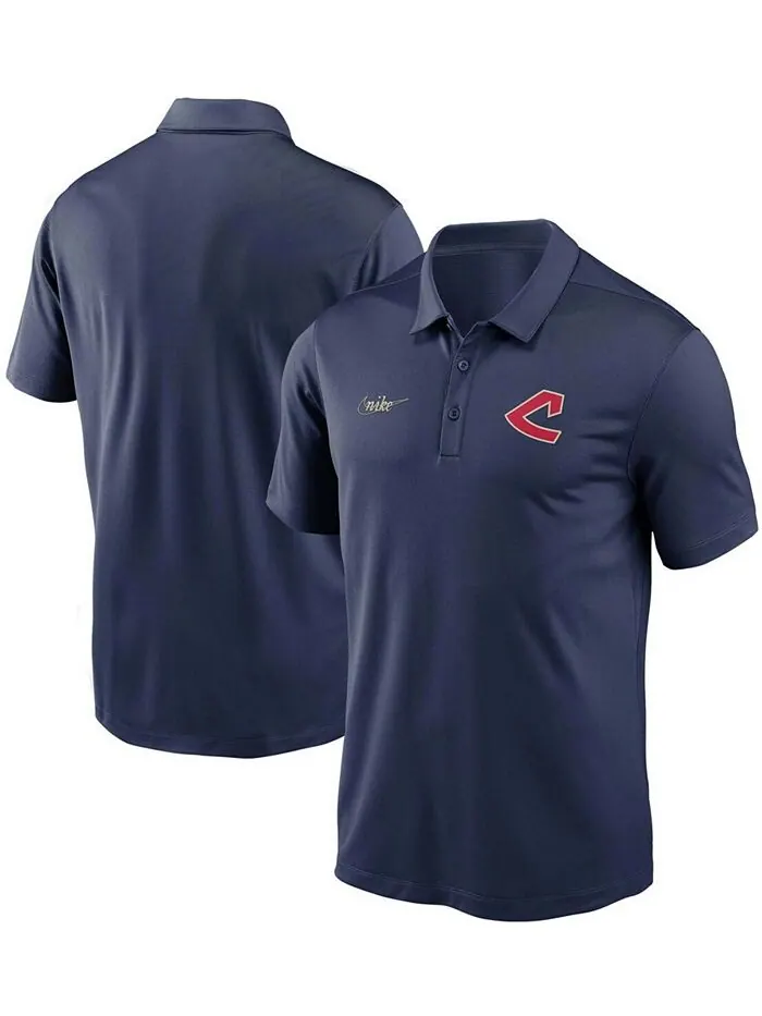 Мужское темно-синее поло Cleveland Indians Cooperstown Collection с логотипом Franchise Performance — изображение 1 из 3