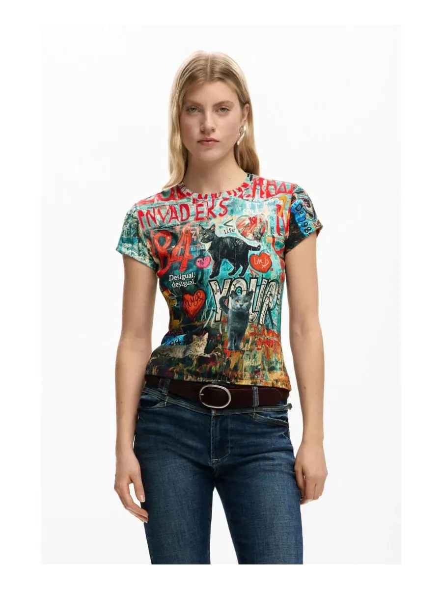 Футболка с принтом кота Desigual