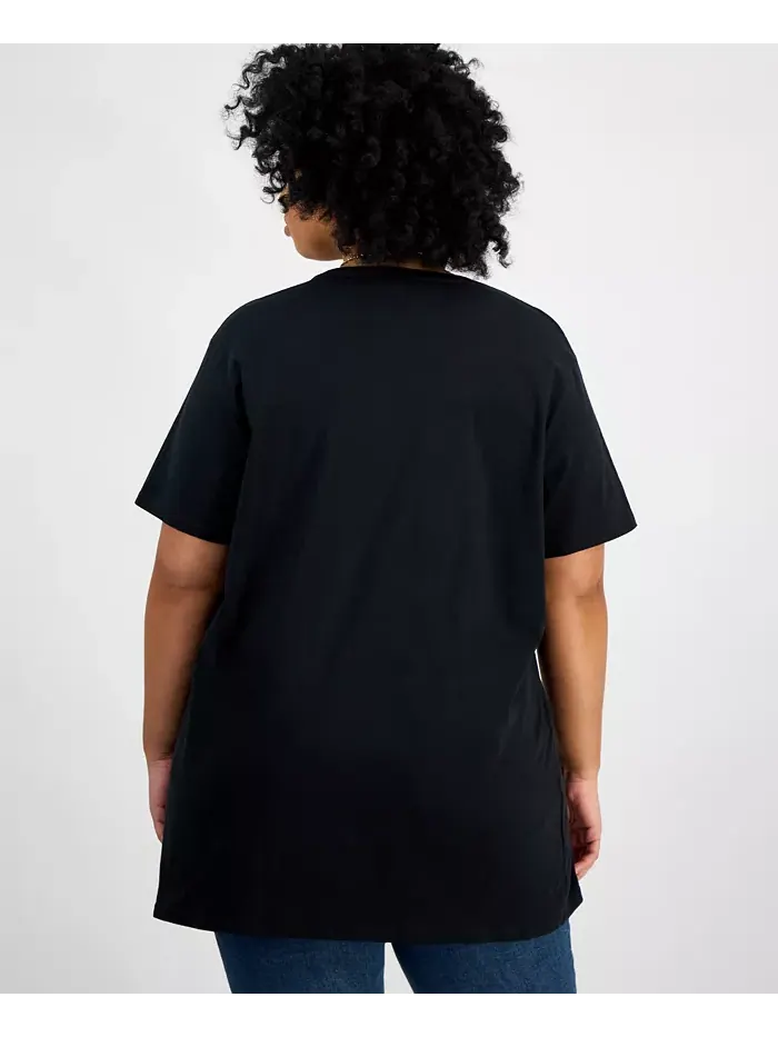 Модная хлопковая футболка с рисунком Этты Джеймс больших размеров Hybrid Apparel — изображение 4 из 4, черный