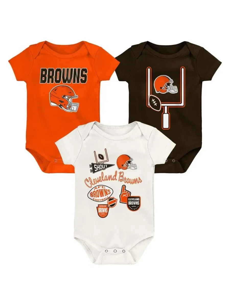 Комплект боди с коротким рукавом с принтом Cleveland Browns Littlest Player Outerstuff — изображение 1 из 4