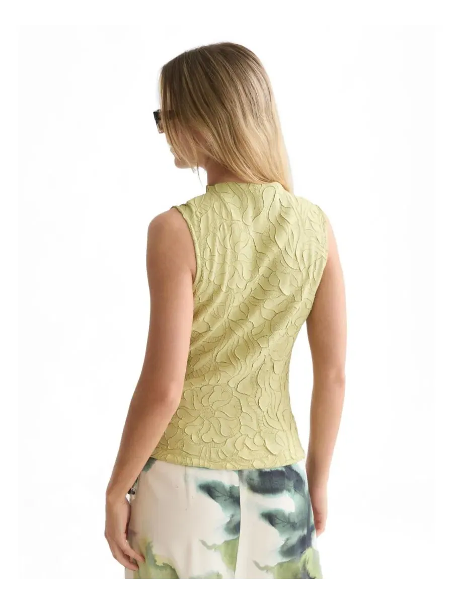 Матовое топ с плиссировкой и высоким воротом, без рукавов SCOTCH & SODA, Beechnut — изображение 3 из 5