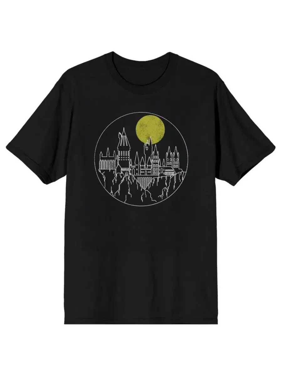 Футболка с принтом Hogwarts First Year Lined Art Harry Potter — изображение 1 из 4, черный
