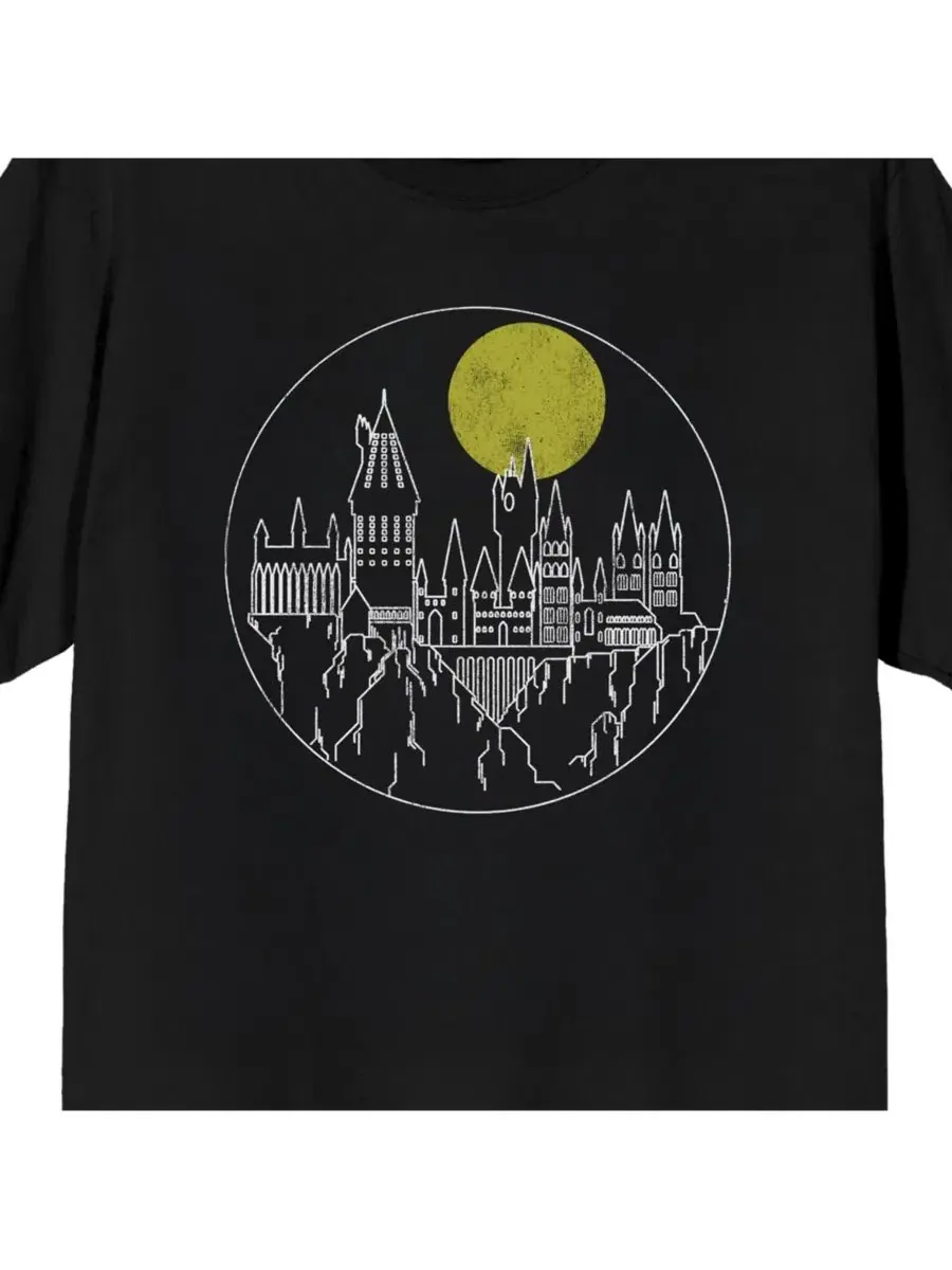 Футболка с принтом Hogwarts First Year Lined Art Harry Potter — изображение 3 из 4, черный