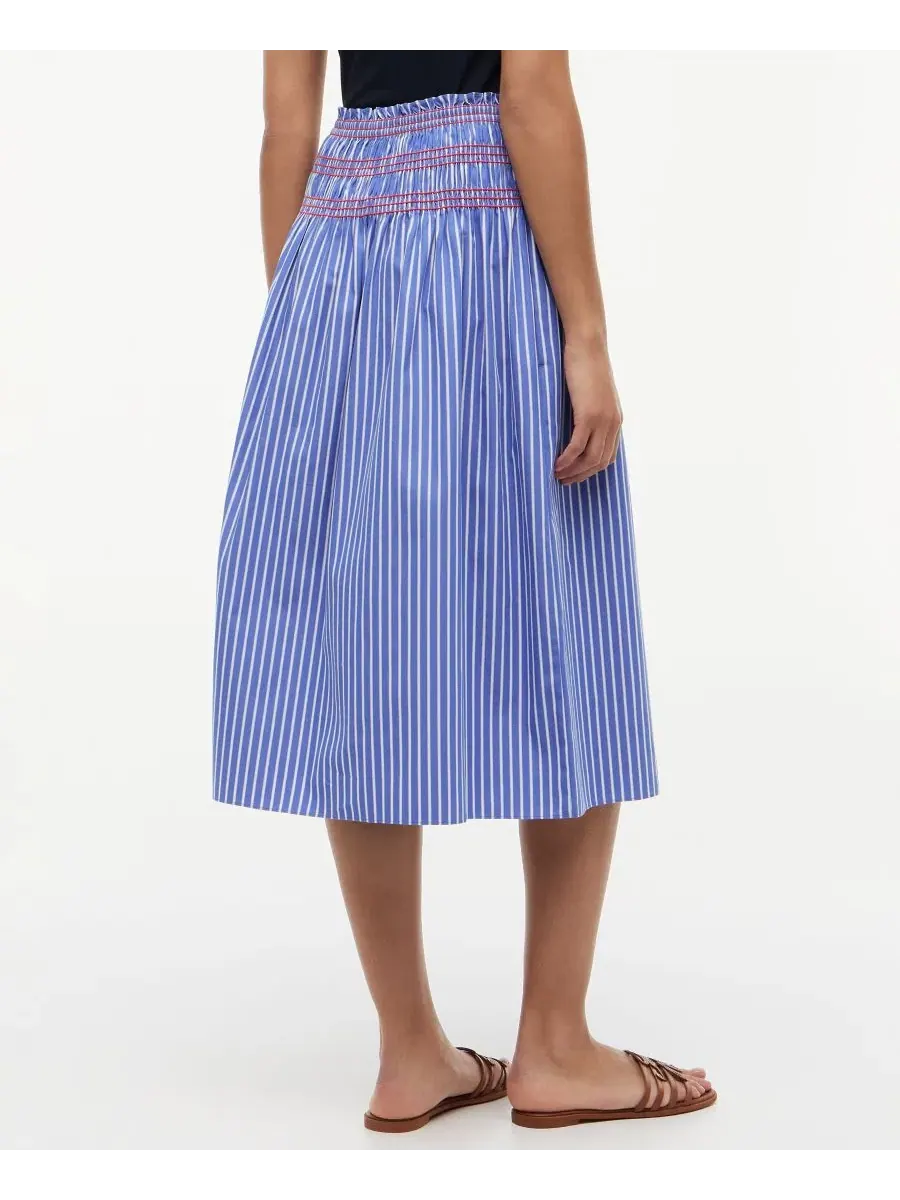Юбка-миди хлопковая с принтом в полоску Smocking Stripe Tommy Hilfiger, Smocking Stripe — изображение 4 из 4