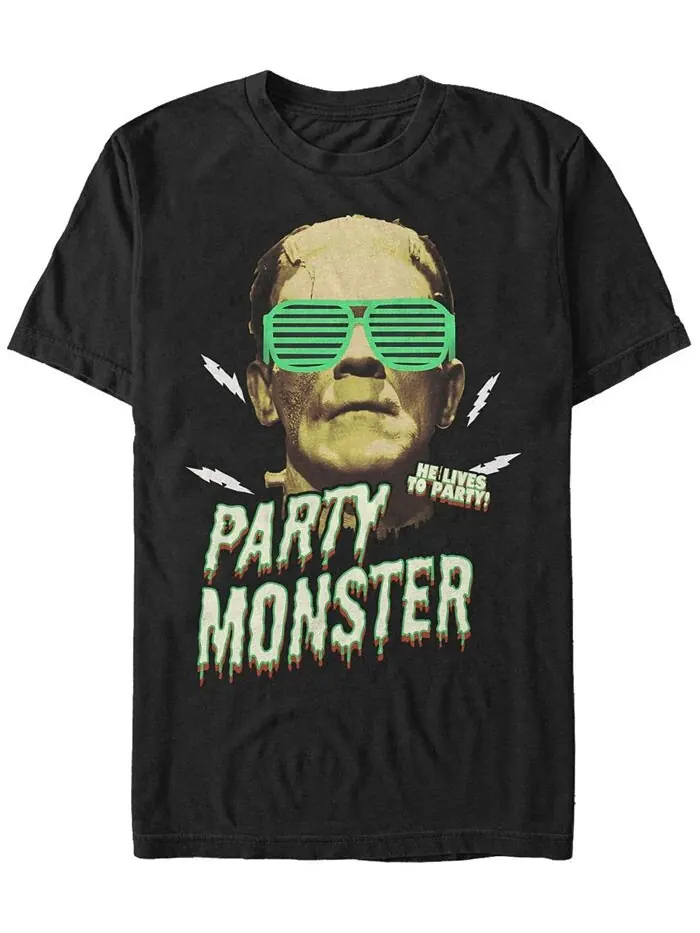 Мужская футболка с короткими рукавами Universal Monsters Frankenstein Party Monster Fifth Sun — изображение 1 из 1, черный
