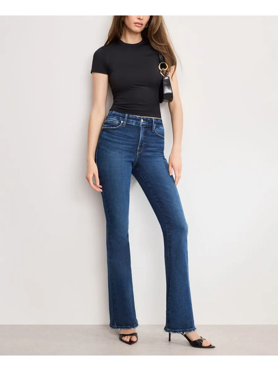 Женские джинсы Soft Tech Good Classic Bootcut, стандартные и большие размеры Good American — изображение 2 из 10, индиго