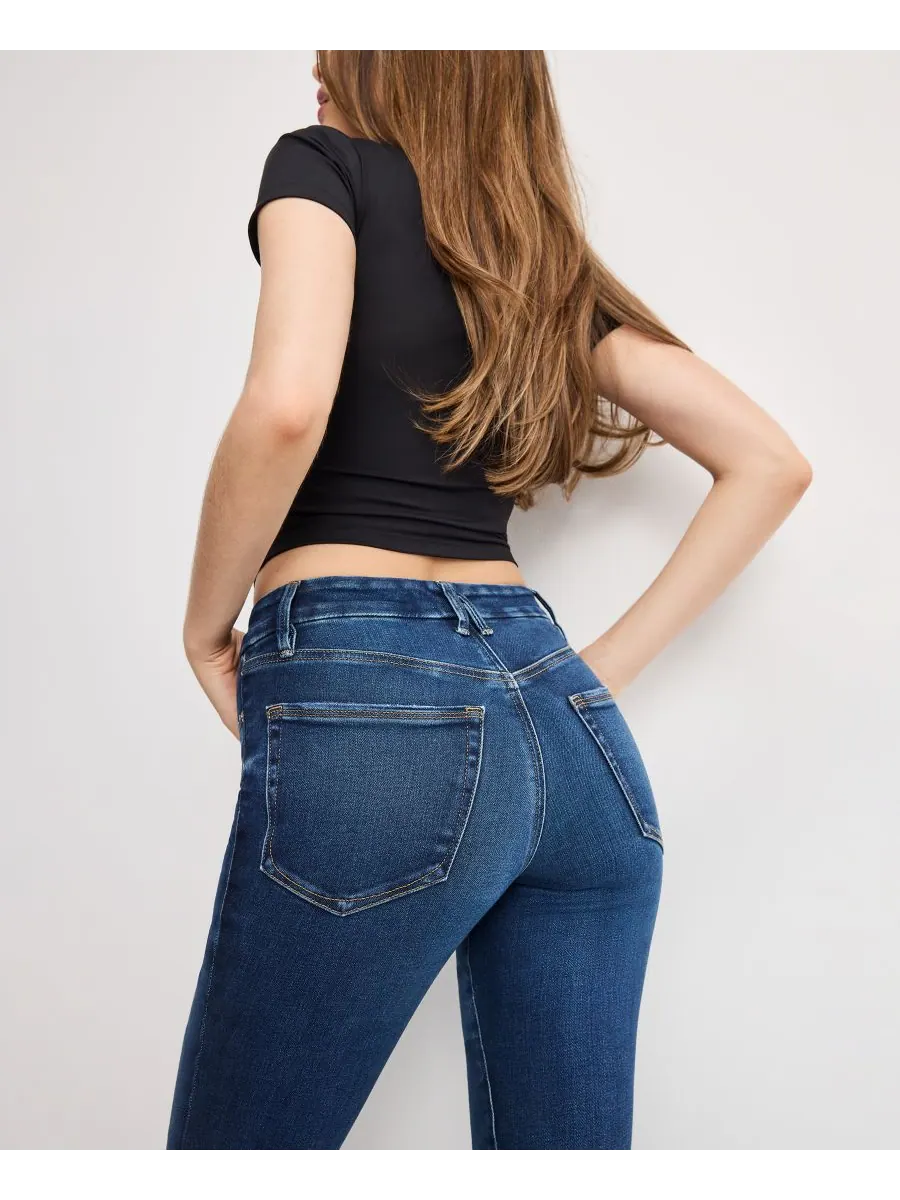 Женские джинсы Soft Tech Good Classic Bootcut, стандартные и большие размеры Good American — изображение 6 из 10, индиго