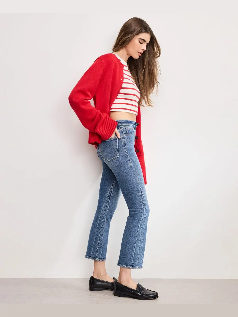 Женские укороченные мини-джинсы Good Legs, стандартные и большие размеры Good American — изображение 2 из 6, индиго