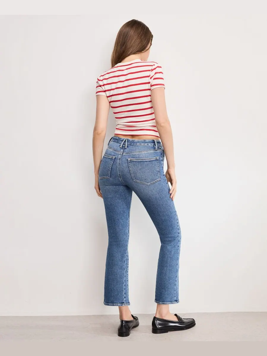 Женские укороченные мини-джинсы Good Legs, стандартные и большие размеры Good American — изображение 5 из 6, индиго