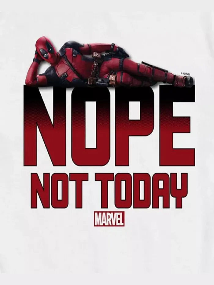 Футболка мужская Deadpool Nope Not Today с коротким рукавом AIRWAVES — изображение 3 из 3, белый