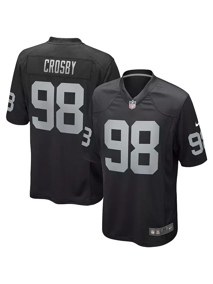 Мужская альтернативная игровая футболка Maxx Crosby Las Vegas Raiders Nike — изображение 1 из 3, черный