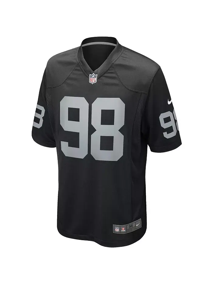Мужская альтернативная игровая футболка Maxx Crosby Las Vegas Raiders Nike — изображение 3 из 3, черный