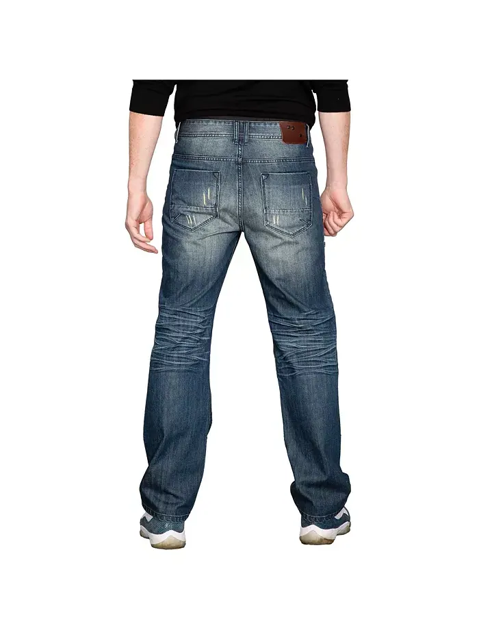 Мужские джинсы Premium Denim Relaxed Bootcut с карманом на молнии Level 7 — изображение 2 из 3, синий