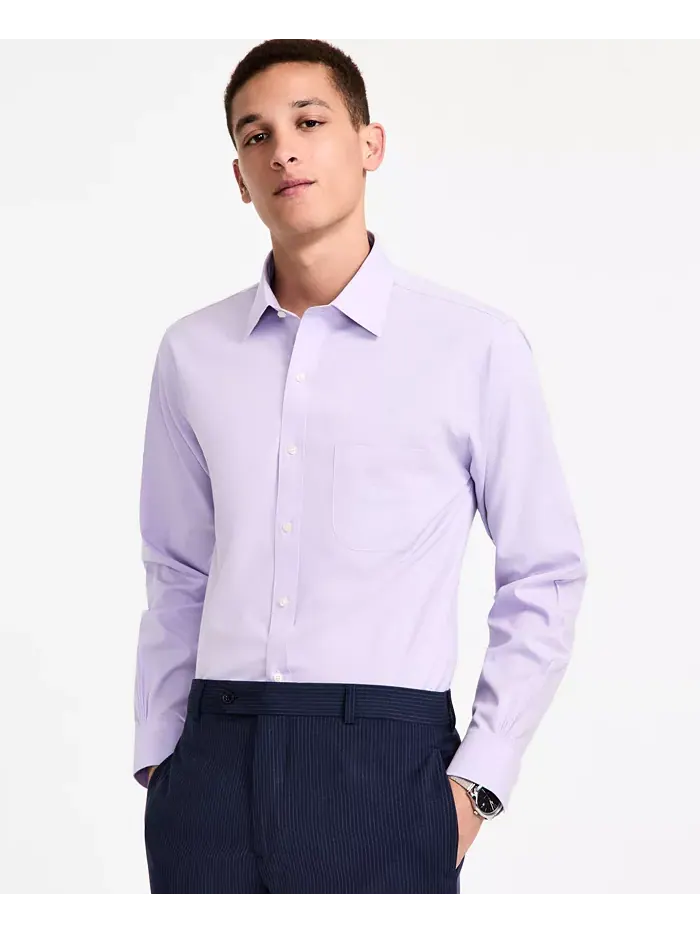 Мужская классическая рубашка с воротником-стойкой Non-Iron Spread, однотонная Brooks Brothers — изображение 1 из 4