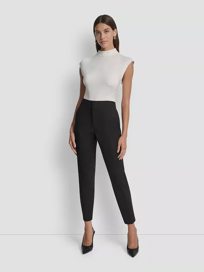 Женские облегающие брюки Hollywood из трикотажа понте DKNY — изображение 4 из 4, черный