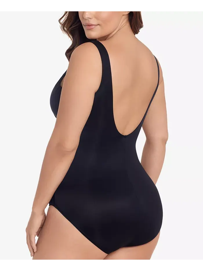 Женский слитный купальник Plus Illustionists Crossover Tummy Control Miraclesuit — изображение 3 из 3, черный