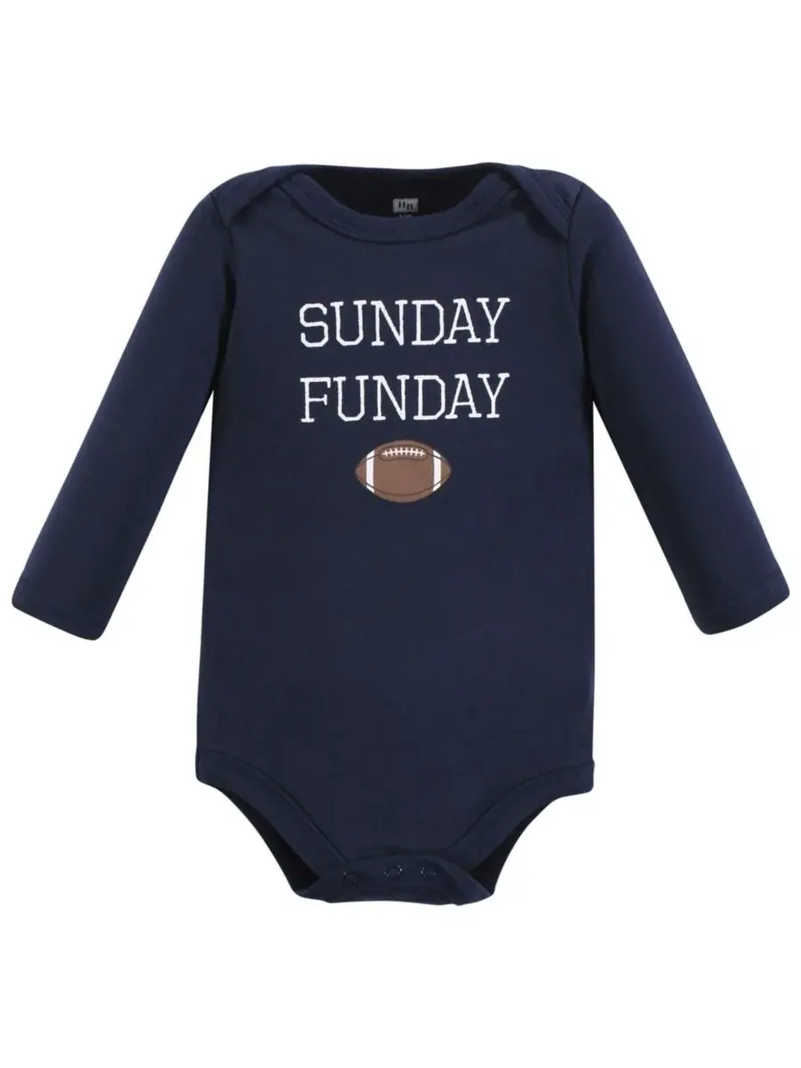 Набор из 7 хлопковых боди с длинными рукавами для младенцев Hudson Baby, Sports Stripes — изображение 9 из 9