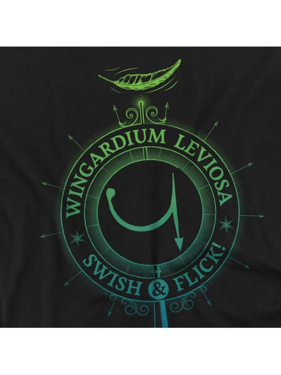 Мужская футболка Wingardium Leviosa Harry Potter — изображение 2 из 3, черный