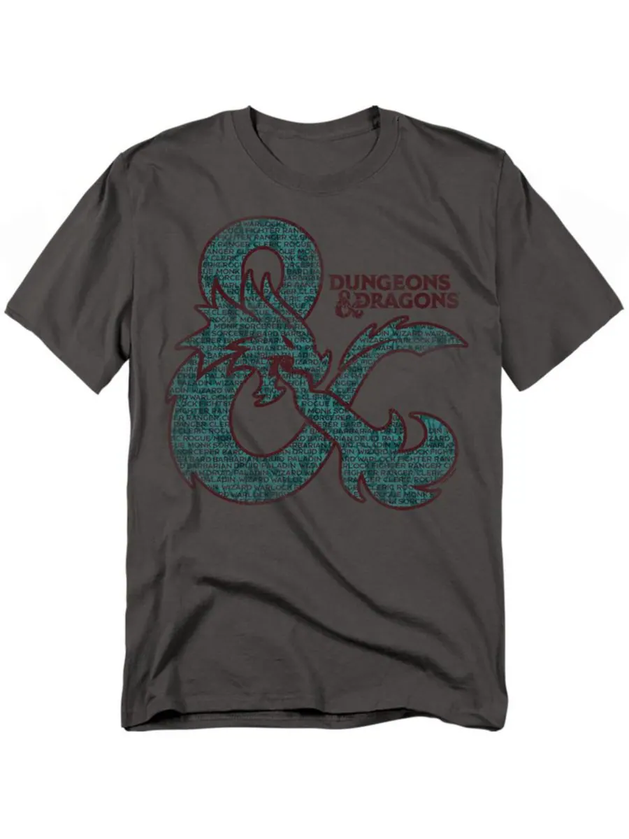 Мужская футболка с изображением амперсанда из игры Dungeons and Dragons D&D — изображение 1 из 3, темно-серый