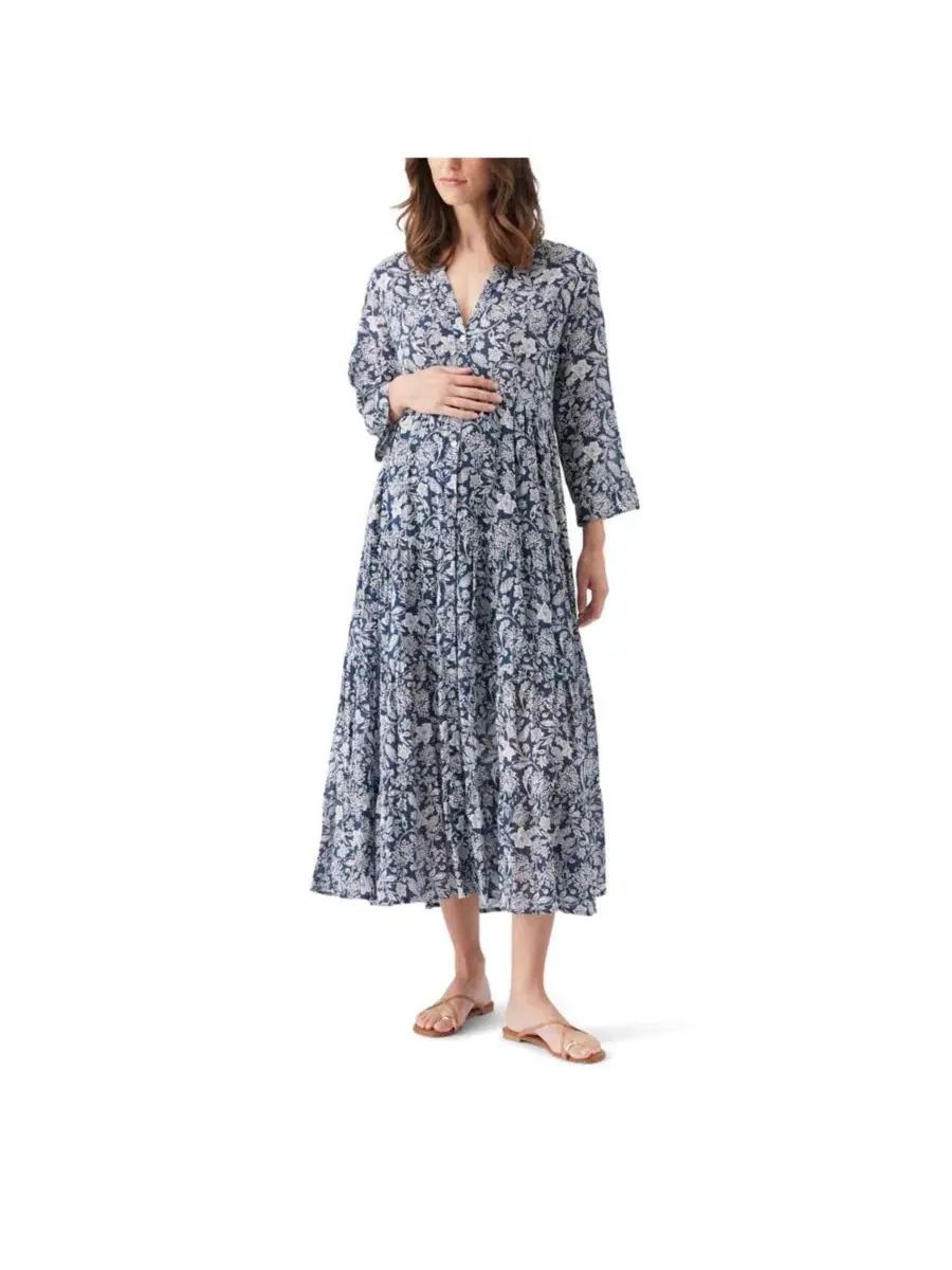 Женское многоярусное платье Ezra Ripe Maternity — изображение 1 из 3, белый