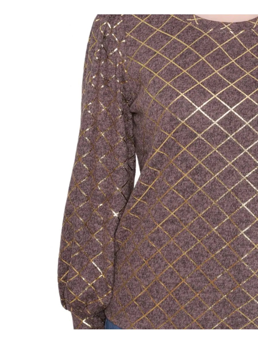 Женская блузка с рукавами-епископскими NY Collection — изображение 3 из 4, бежевый