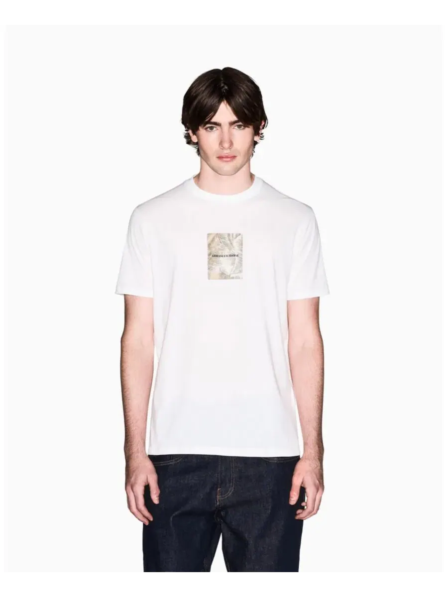 Мужская футболка IBIZA X с принтом в виде листьев и коробок A|X Armani Exchange