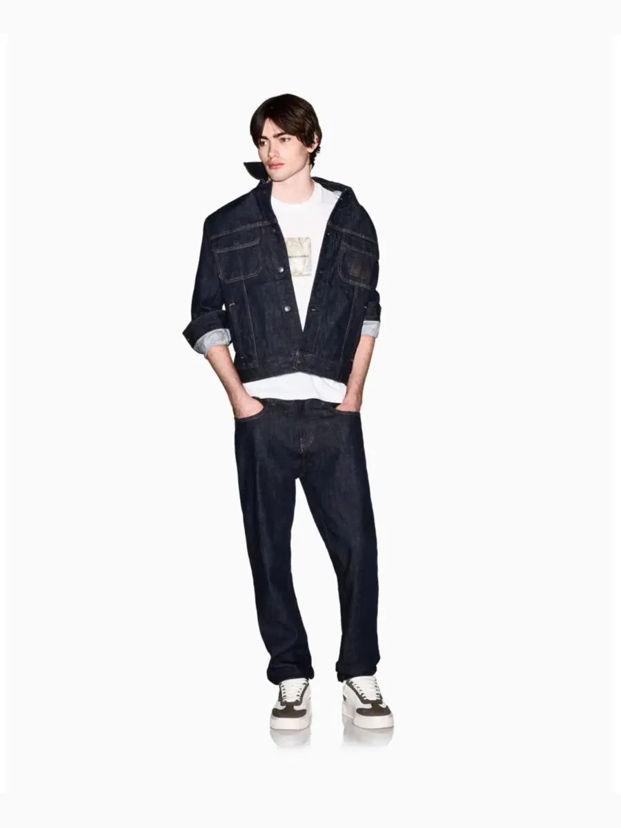 Мужская футболка IBIZA X с принтом в виде листьев и коробок A|X Armani Exchange — изображение 2 из 5, белый