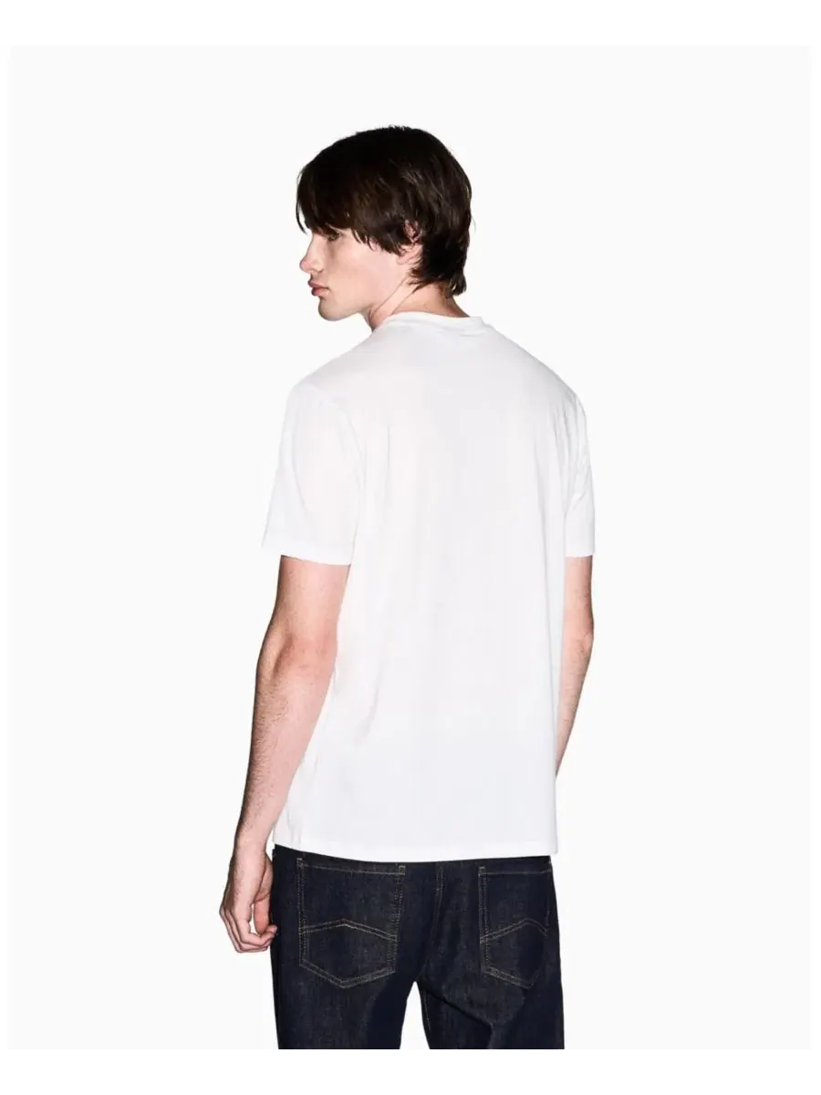 Мужская футболка IBIZA X с принтом в виде листьев и коробок A|X Armani Exchange — изображение 3 из 5, белый
