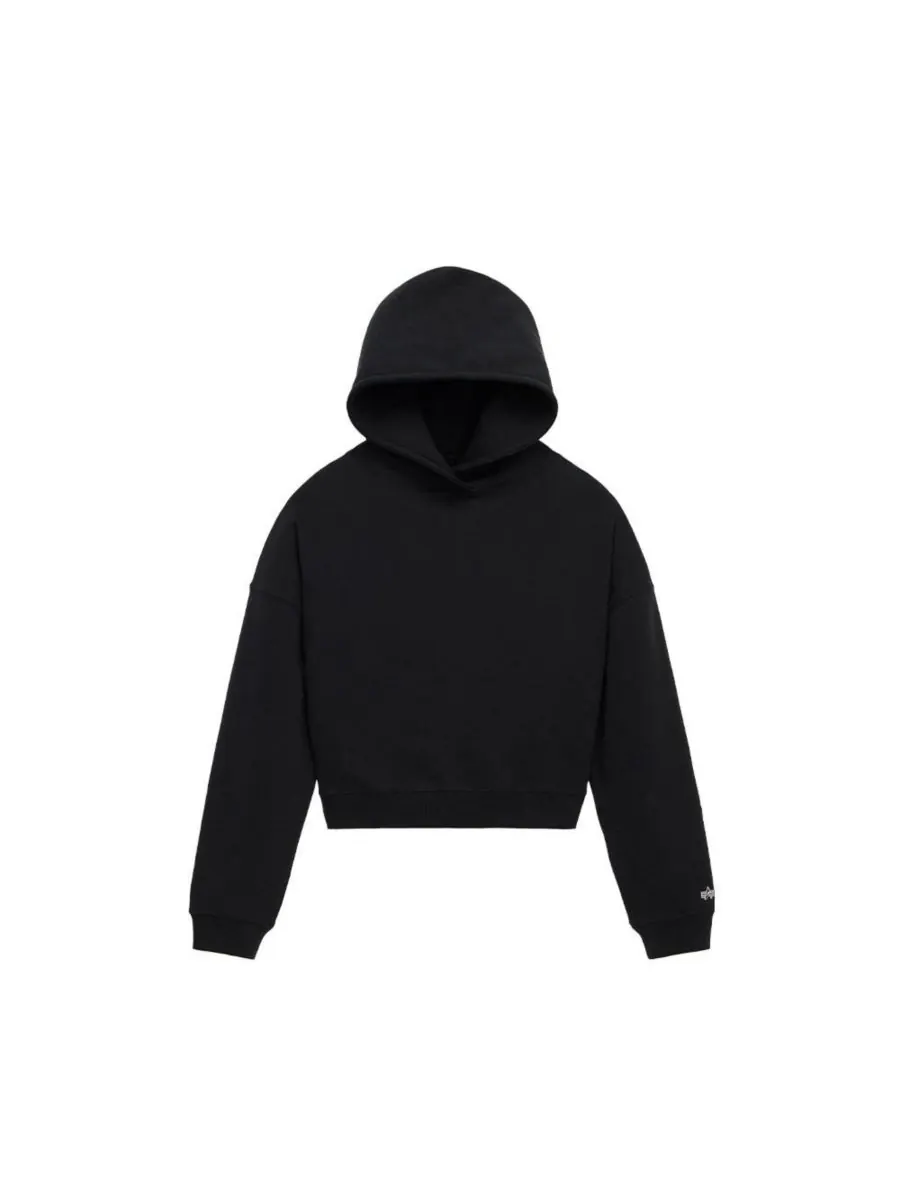 Женская укороченная толстовка Essential W Alpha Industries — изображение 2 из 3, черный
