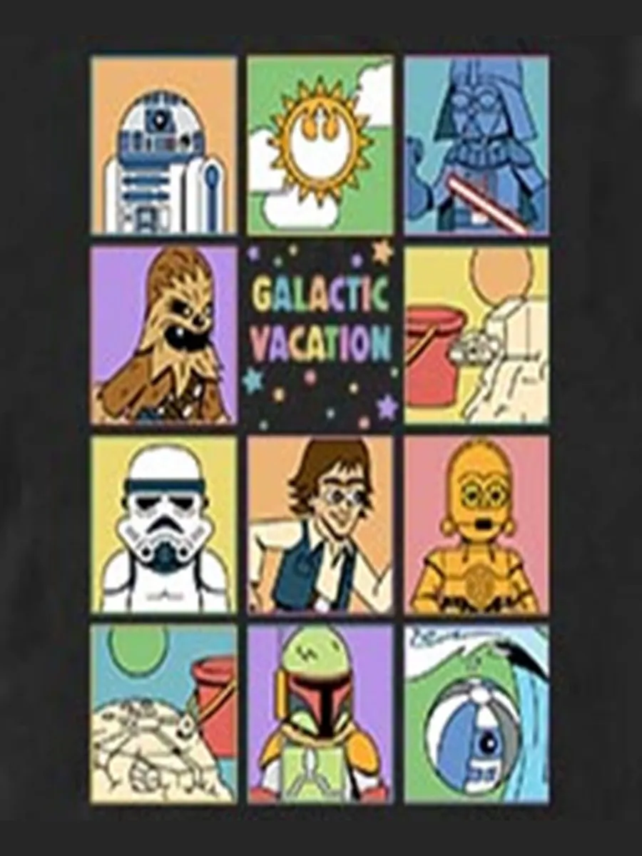 Мужская футболка с коротким рукавом "Галактический отпуск" Star Wars — изображение 3 из 3, черный