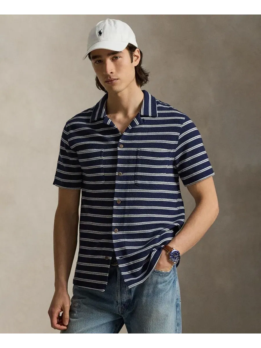 Мужская полосатая рубашка с отложным воротником Polo Ralph Lauren — изображение 1 из 5