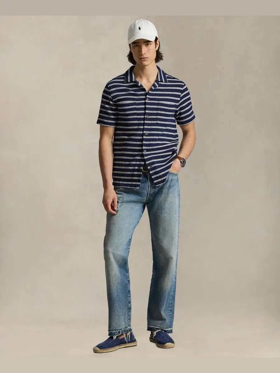 Мужская полосатая рубашка с отложным воротником Polo Ralph Lauren — изображение 2 из 5