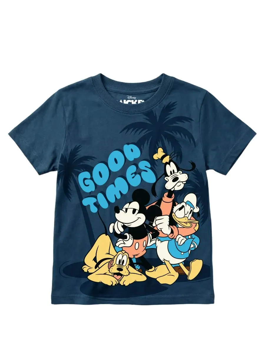 Детский комплект из 3 предметов: футболка с принтом, толстовка и шорты (2T-7) Mickey Mouse — изображение 4 из 7, серый/синий