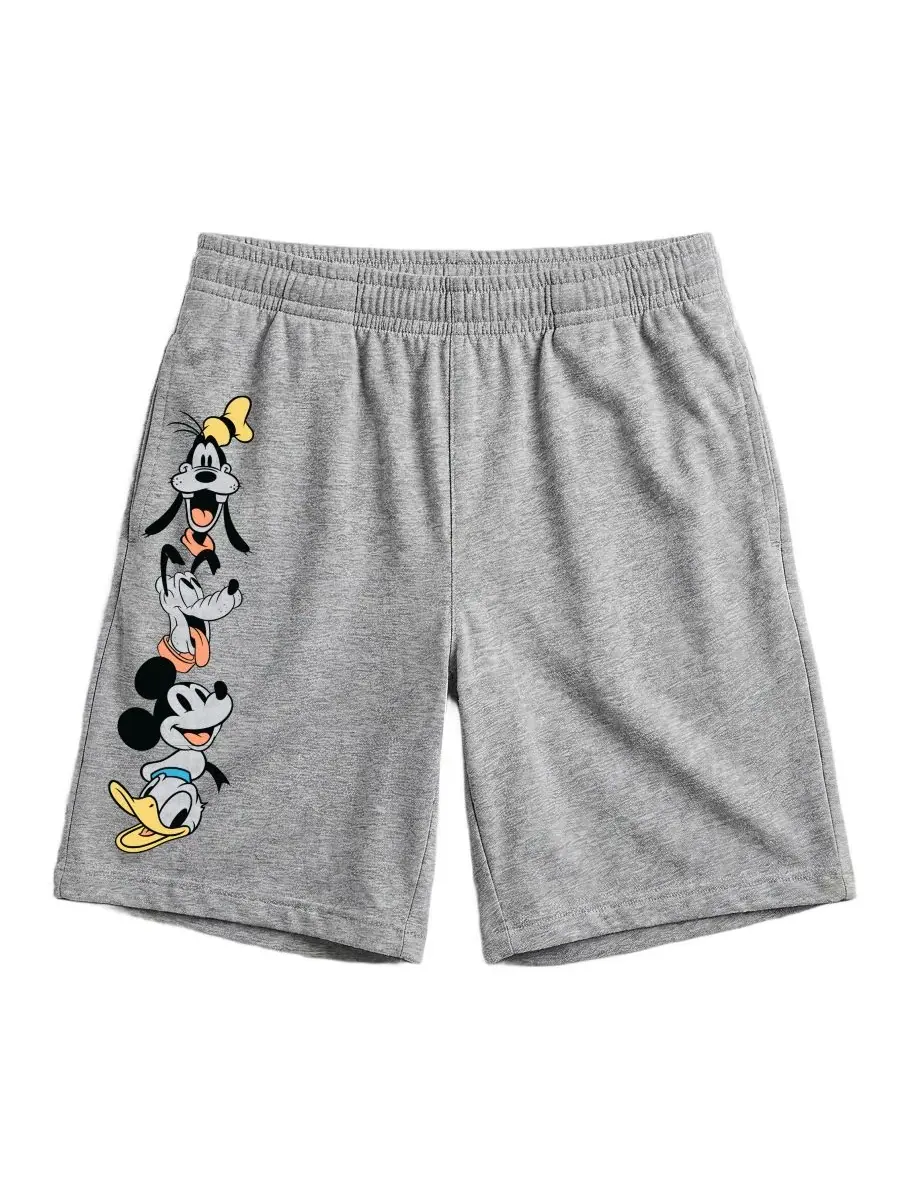 Детский комплект из 3 предметов: футболка с принтом, толстовка и шорты (2T-7) Mickey Mouse — изображение 5 из 7, серый/синий