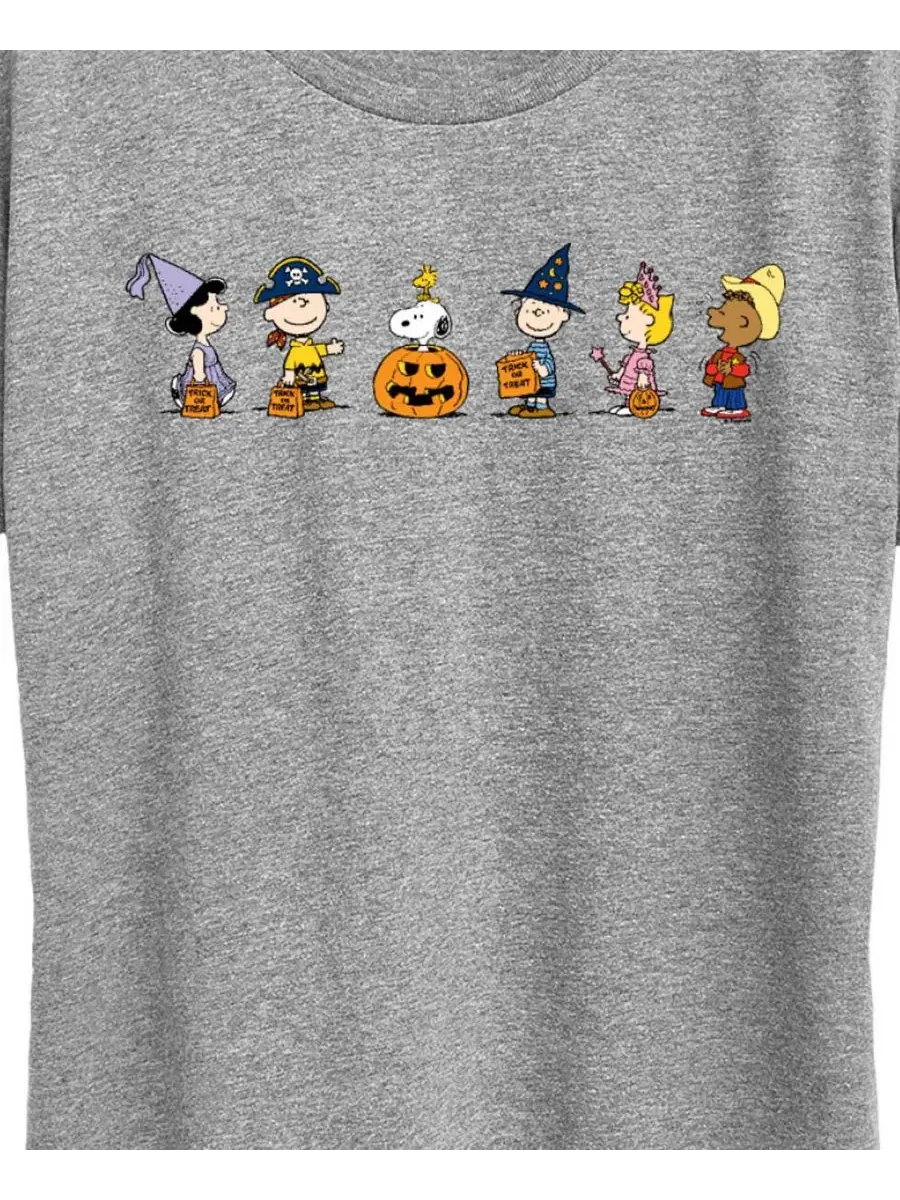 Футболка с коротким рукавом и графическим принтом "Peanuts Gang Halloween Trick or Treat" для — изображение 2 из 7, серый