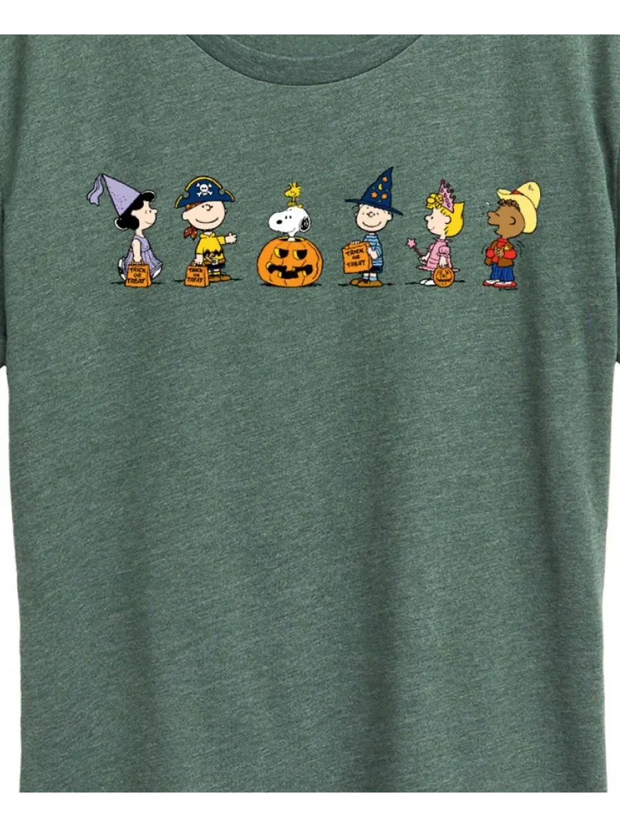 Футболка с коротким рукавом и графическим принтом "Peanuts Gang Halloween Trick or Treat" для — изображение 4 из 7, серый