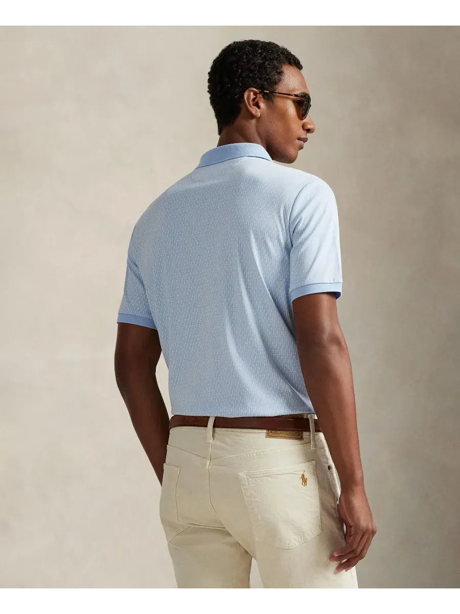 Мужская классическая рубашка-поло с коротким рукавом Polo Ralph Lauren — изображение 4 из 5, синий