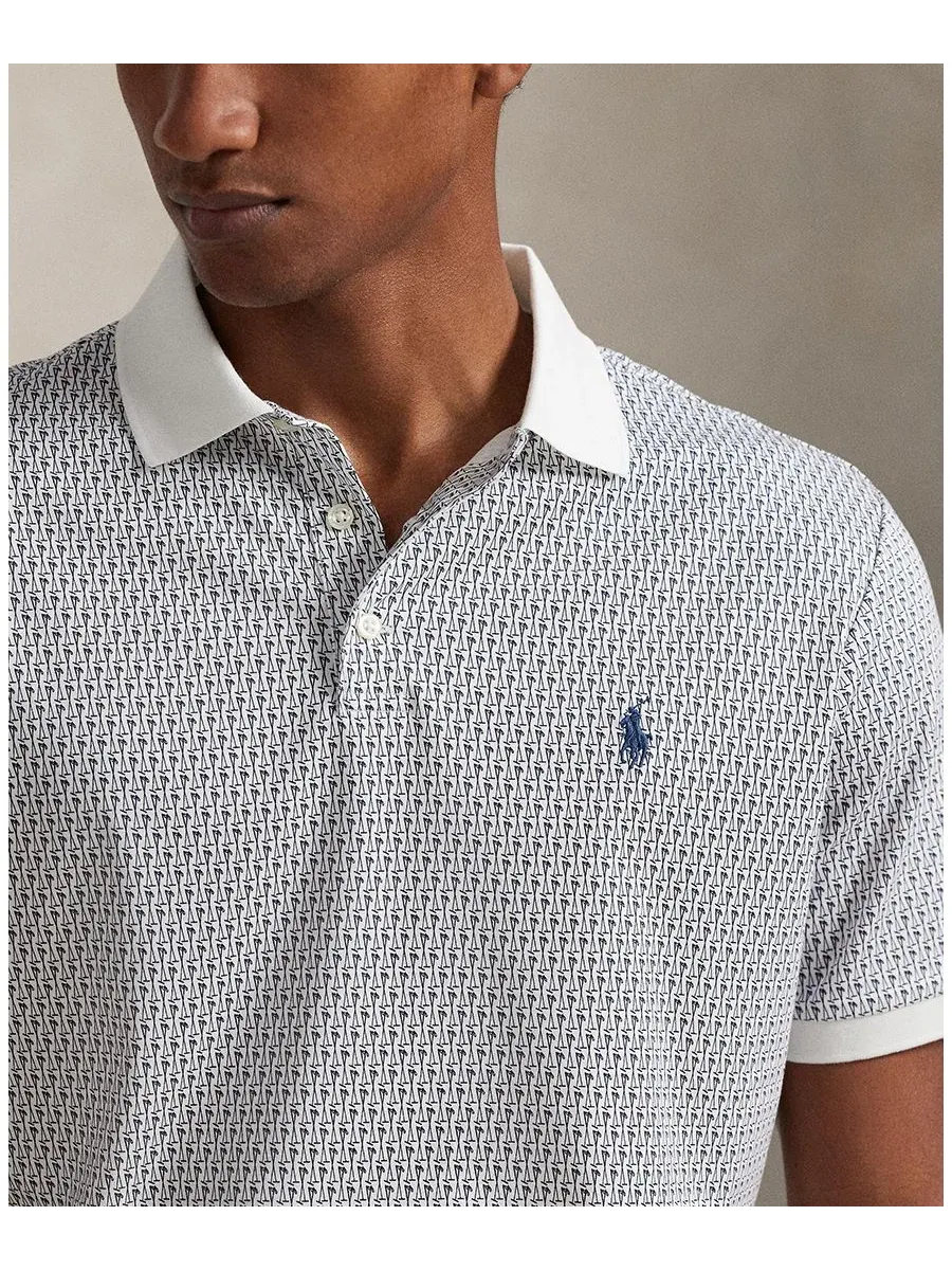 Мужская классическая рубашка-поло с коротким рукавом Polo Ralph Lauren — изображение 3 из 5, белый