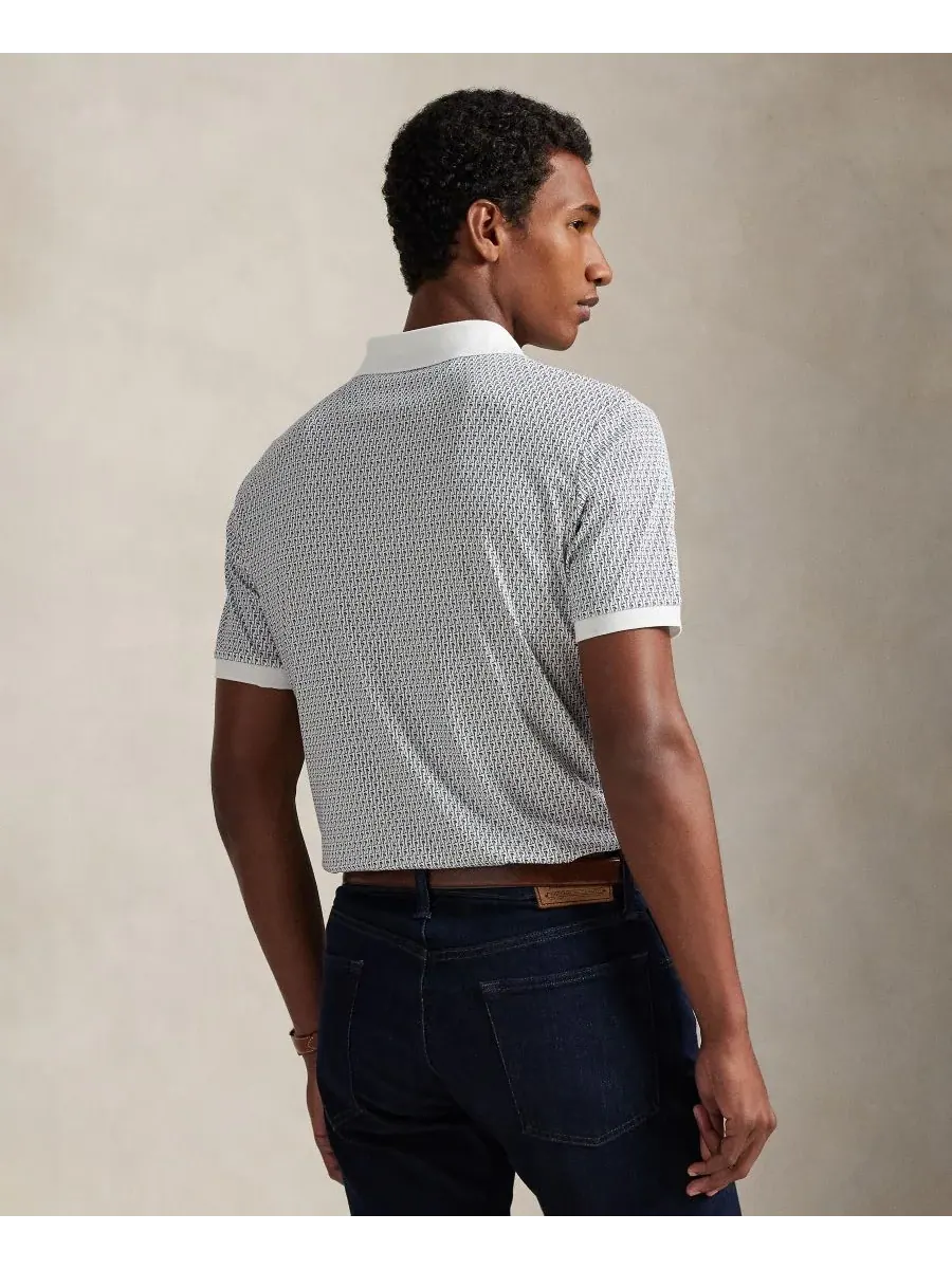 Мужская классическая рубашка-поло с коротким рукавом Polo Ralph Lauren — изображение 4 из 5, белый