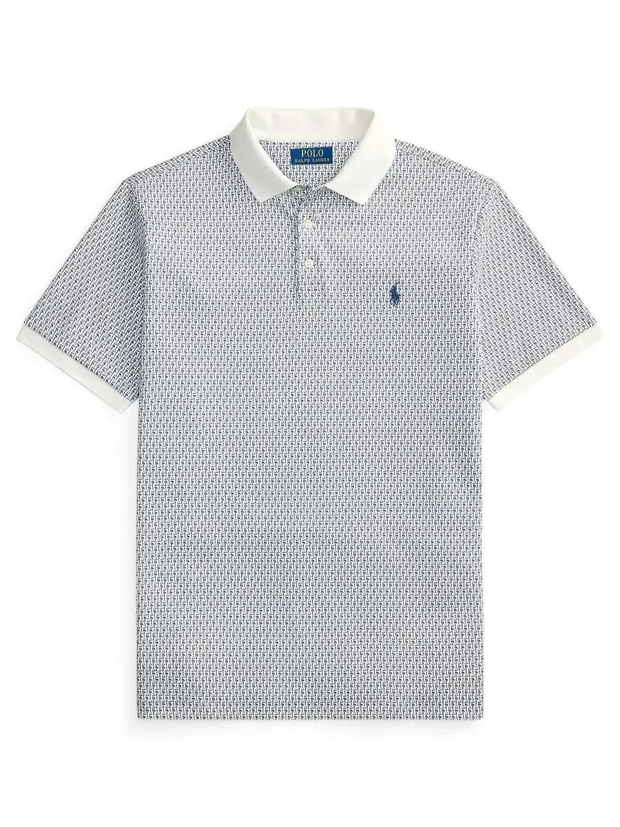 Мужская классическая рубашка-поло с коротким рукавом Polo Ralph Lauren — изображение 5 из 5, белый