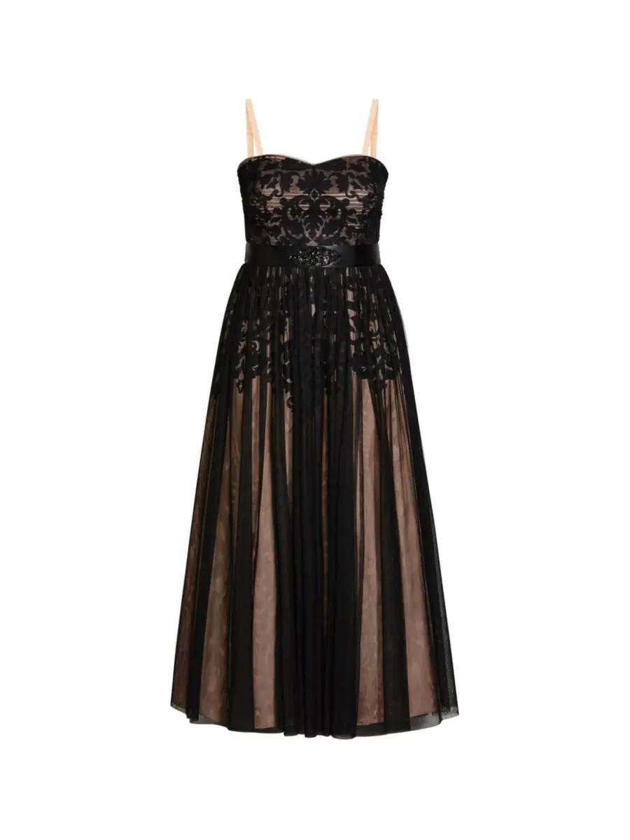 Платье макси из тюля с вышивкой City Chic — изображение 5 из 7, черный
